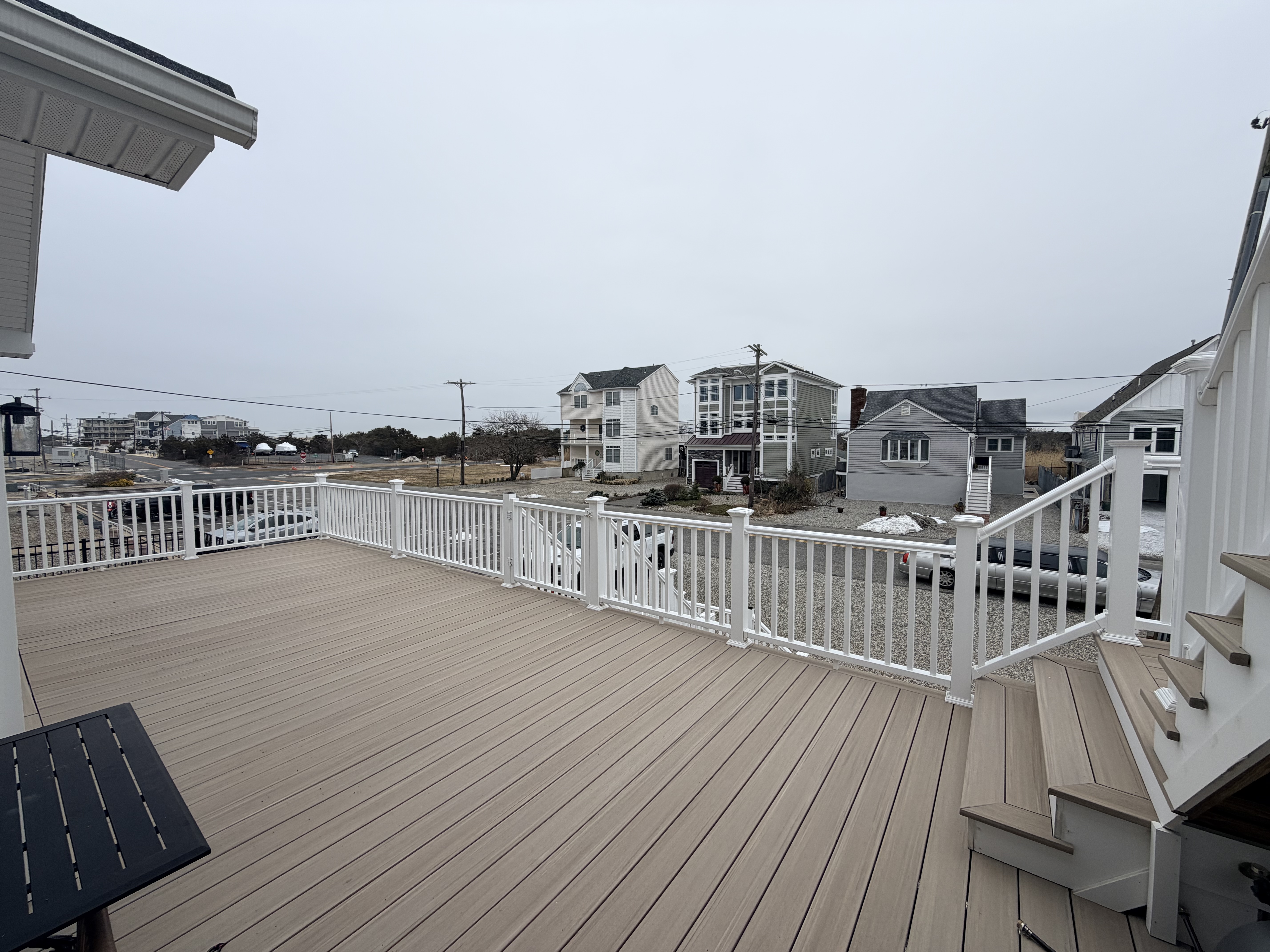 Spacious deck overlooking the neighborhood.